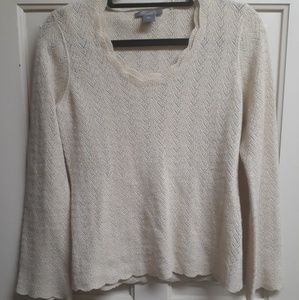 ANN TAYLOR | Longsleeve Sweater w Gold Threading